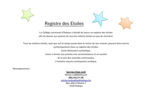 Registre des étoiles